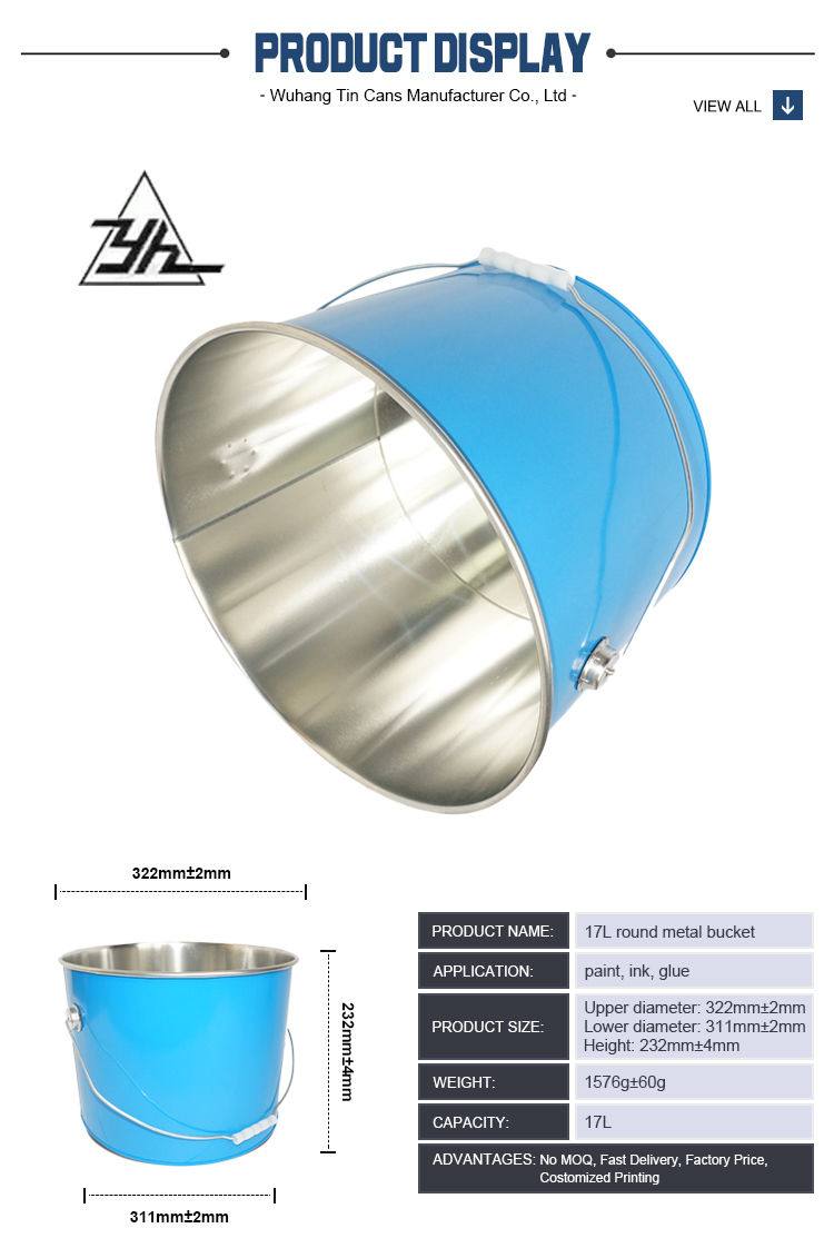 Popular Sale 17 Liter Tinplate Can with Open Mouth for Paint, Coating or Other Chemical Products