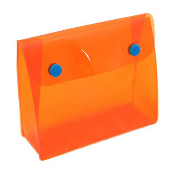 Foldable Translucent Orange PP Bag with Turnover Closure