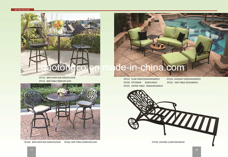 8 Person Die Cast Aluminum Outdoor Furniture Bar Table Wholesale