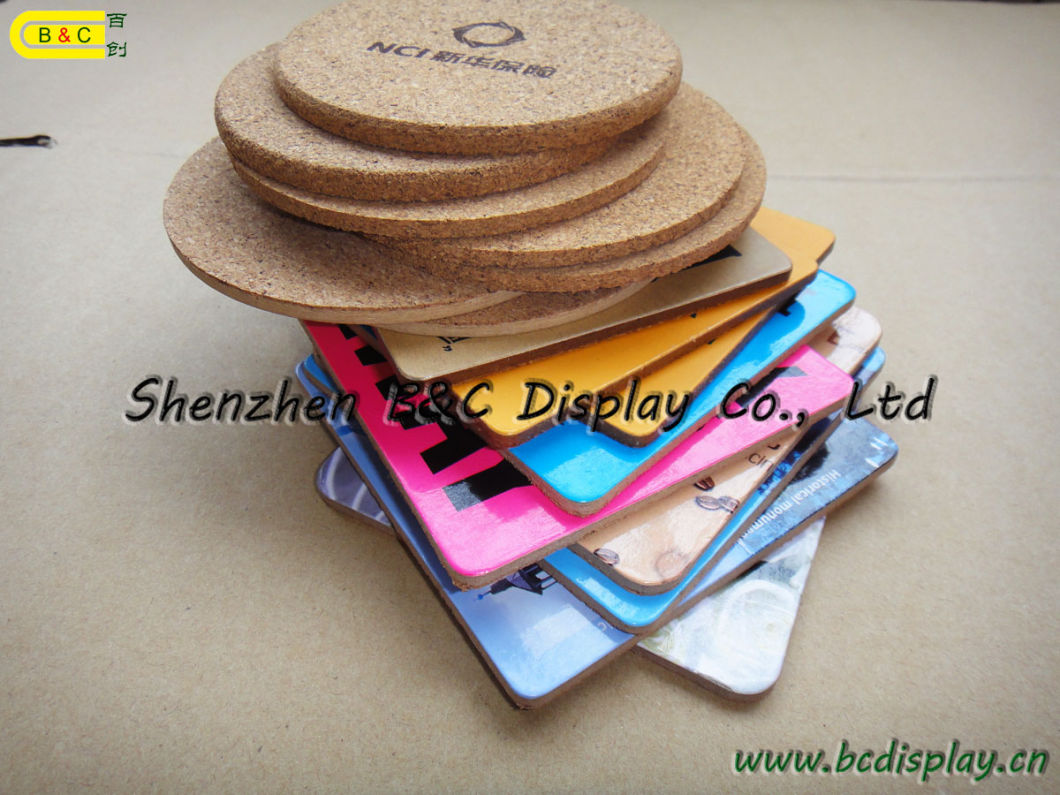 Paper+MDF+Cork Cafes Coaster, Glasses Cups Coaster, 4mm Square Place Mat with SGS (B&C-G101)