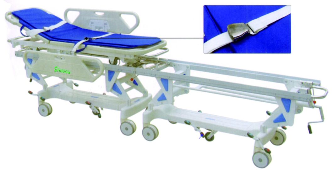Luxury Hydraulic Rise & Fall Cart Hospital Stretcher Trolley (Slv-B4304)