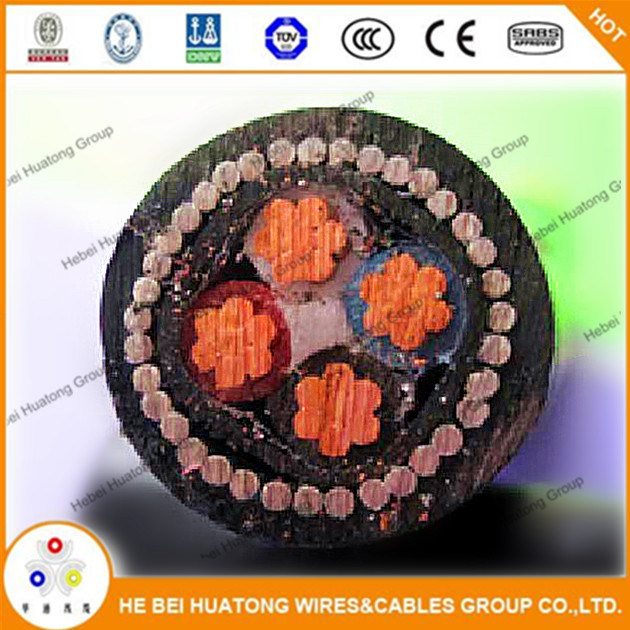 600/1000V 4 Core Cu/PVC/Swa/PVC Armored Power Cable