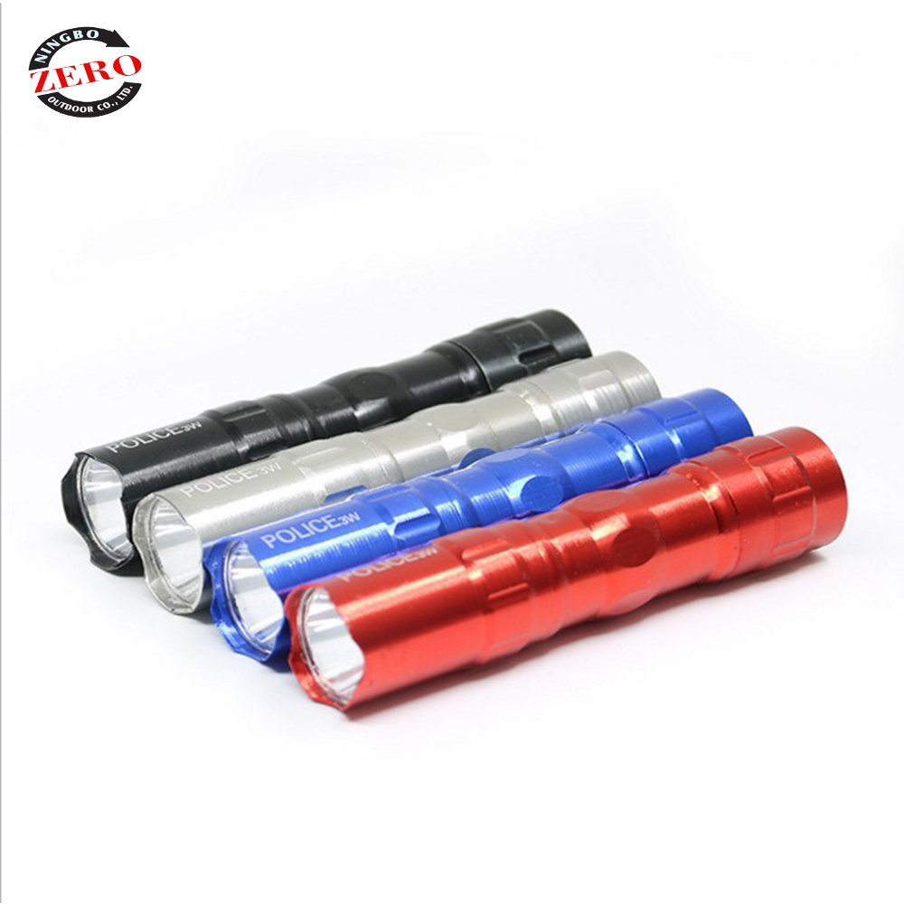 Manufacturer Mini Hand Police AA Battery 3 Watt LED Flashlight Cheap Small Flashlights