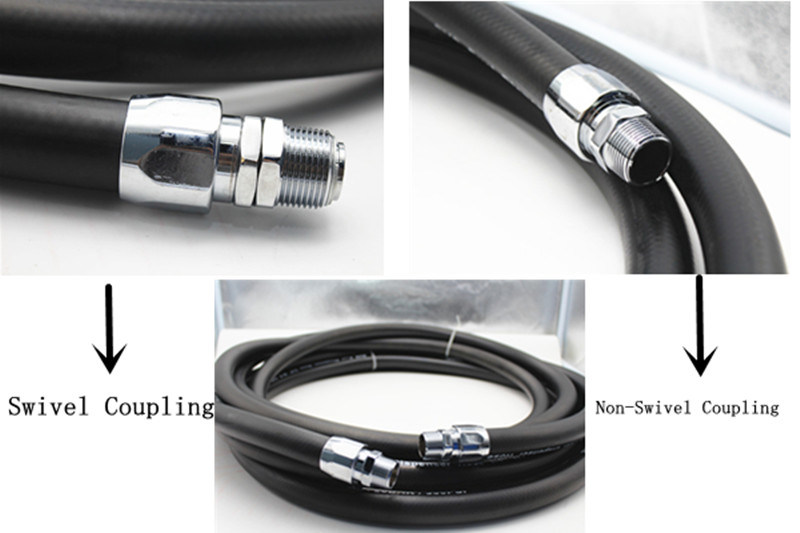 Type Hg 3037-2008 Black Single Wire Petrol Hose with Swivel and Non-Swivel BSPP Couplings