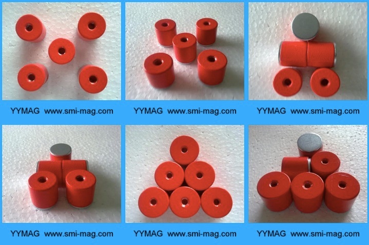 Magnetic Assembly - AlNiCo Pot Red Painted Magnets