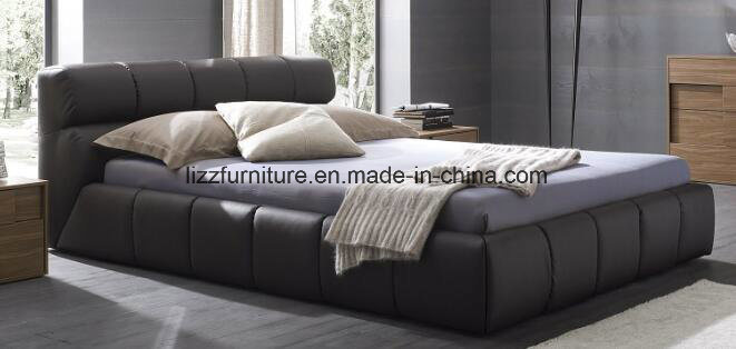 Contemporary Bedroom Set Modern King Size Leather Bed