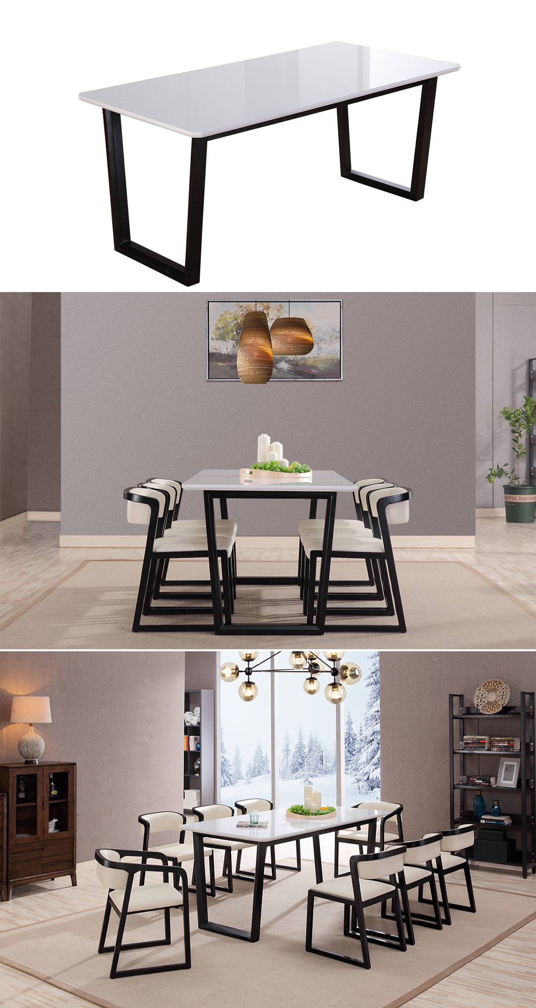 Modern Wood Restaurant Furniture Nordic Restaurant Table for Home