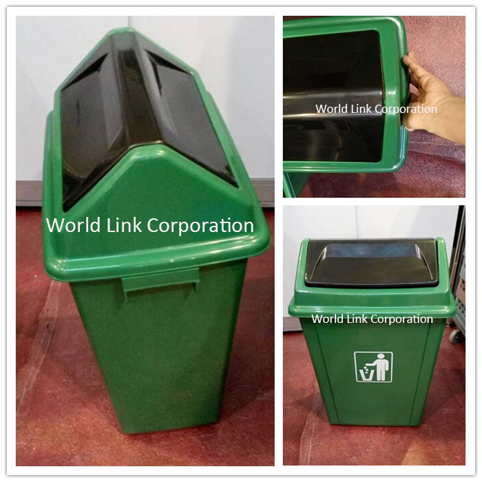 Different Color PP Eco- Friendly Swing Lid Home Bin, Indoor Indoor Trash Bin, Rubbish Bin, Waste Container