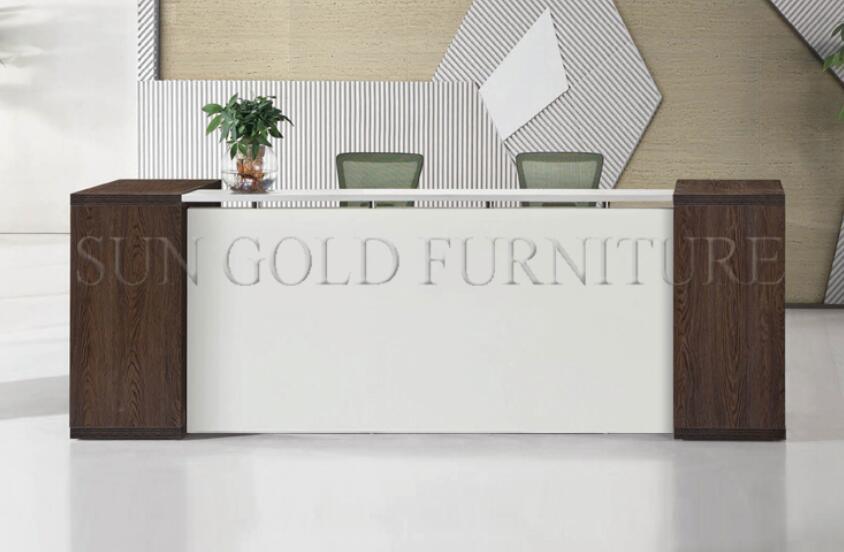 Modern L Shaped Counter Wooden Office Furniture Price Reception Desk Cash Counter (SZ-RD051)