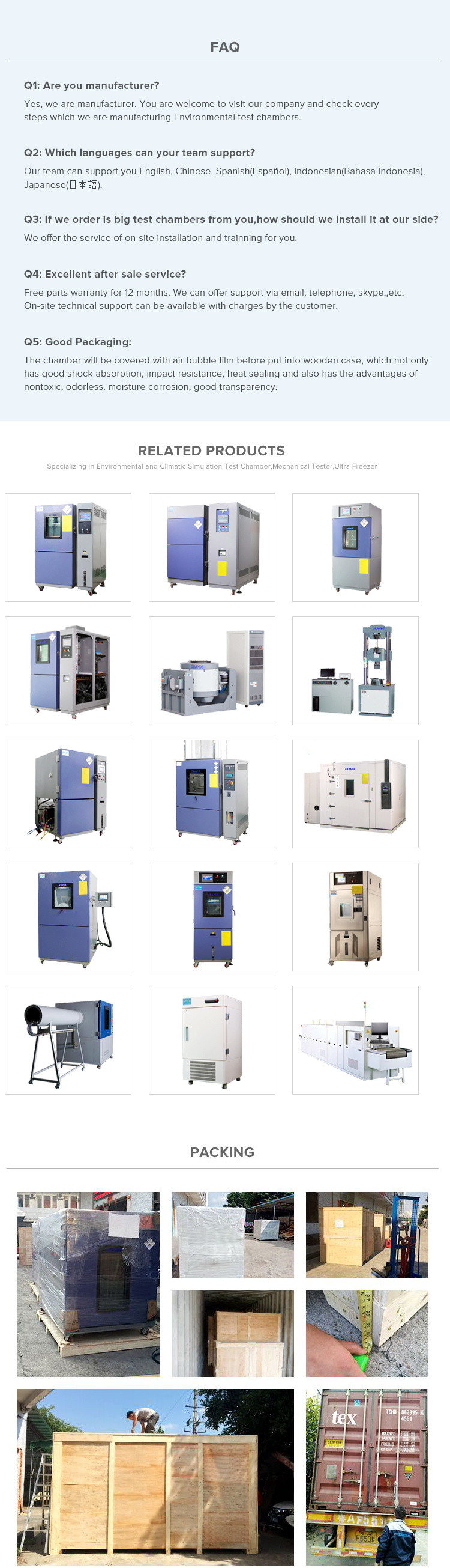 Electronic High Low Temperature Cycling Testing Machine for Laboratory Testing