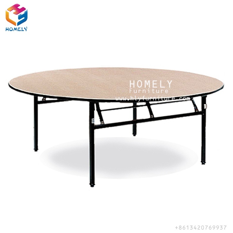Hotel Restaurant Round Rectangle Folding Wooden MDF Laminate Dining Table