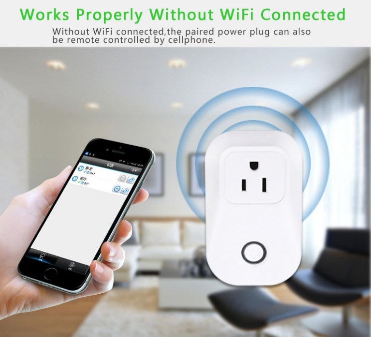 Remote Control 10A Us/EU/UK Standard WiFi Smart Power Plug for Amazon Alexa Echo