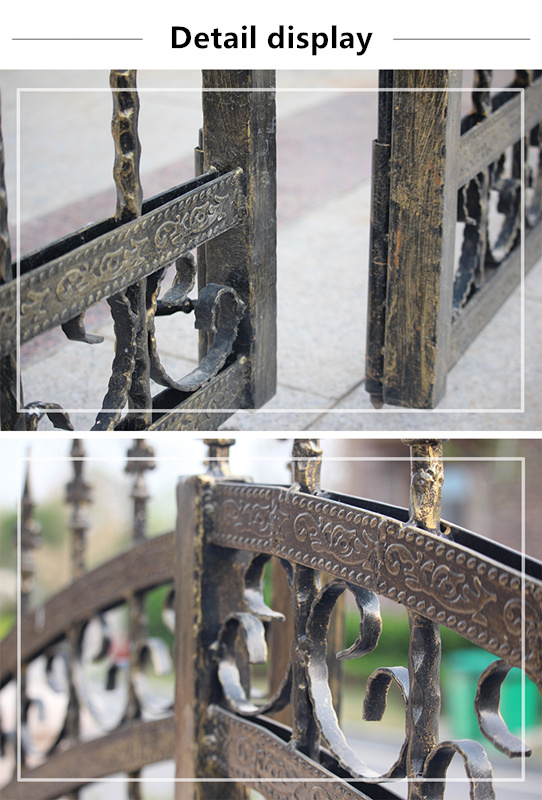 Elegant Wrought Iron Hand-Forged French Style Fence