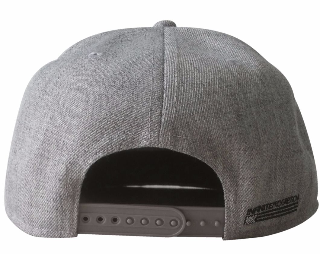 New Design 6 Panel Cap Grey Wool acrylic Baseball Cap