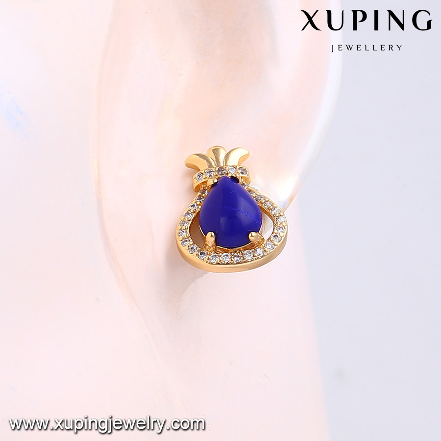 Colorful Opal Stud Earrings Elegant Ladies Jewelry Water Drop Shaped Earrings for Wholesale