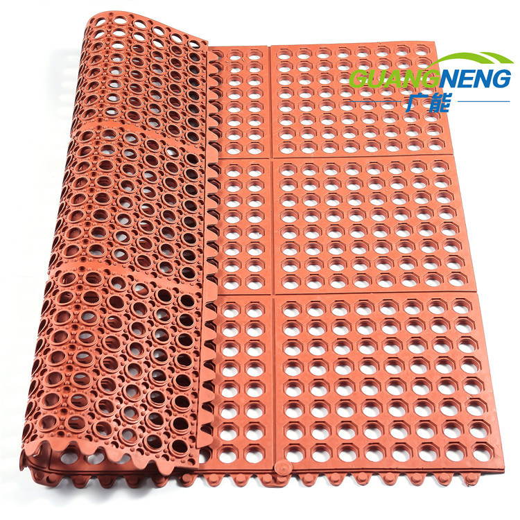 Antibacterial Interlocking Rubber Floor Mat, Rubber Drainage Mat