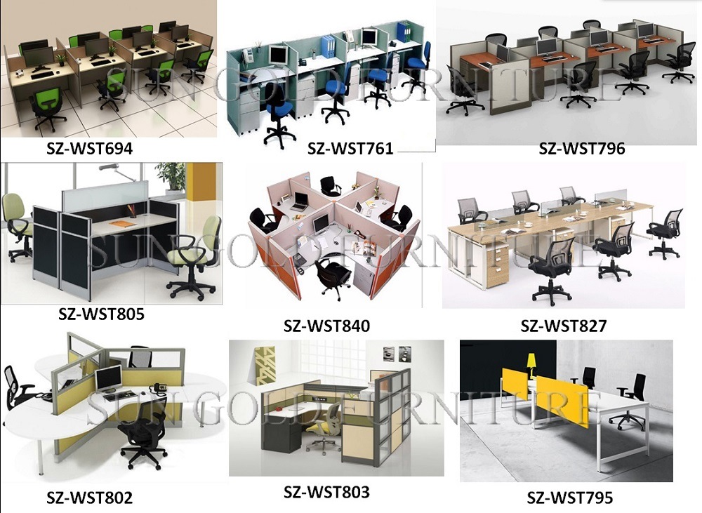 Open Space Desking System/Office Workstation Table with Screen Partition (SZ-WS052)