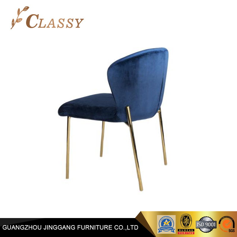 Extra Wide Velvet Seating Metal Base Dining Chair