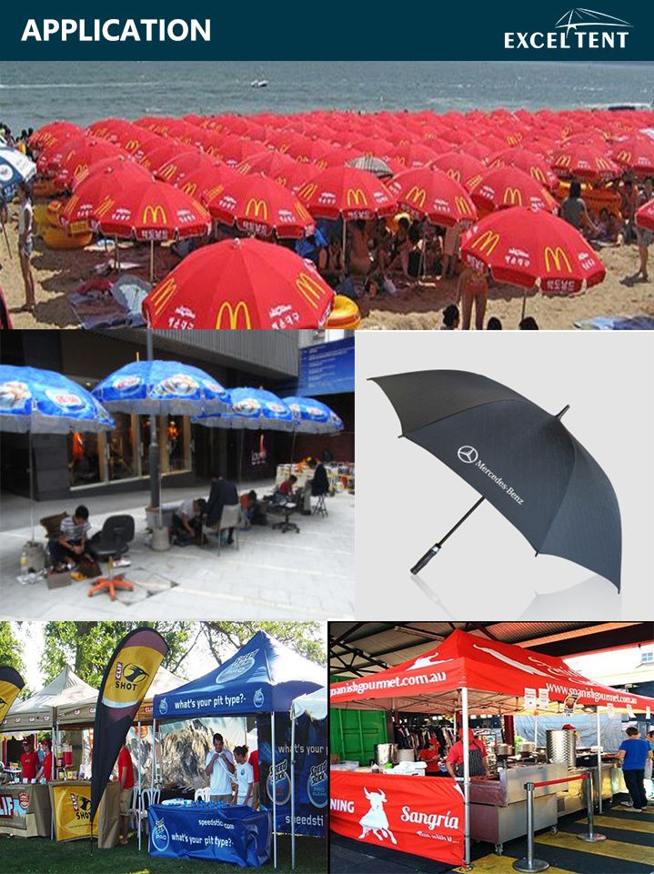 Two Meter Full Printing Outdoor Sun Beach Umbrella for Advertising (TKET-2052)