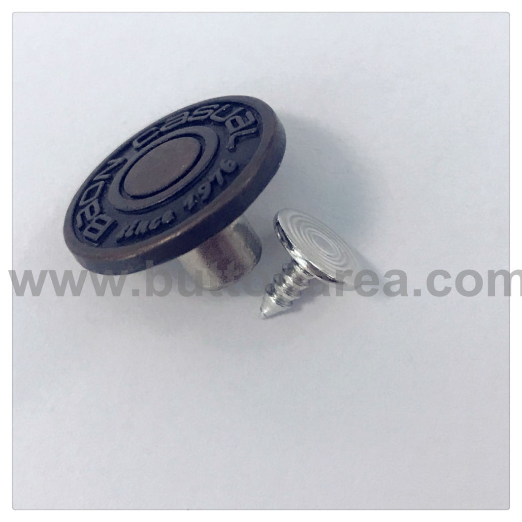 Factory 17mm Plating Alloy Jeans Button for Jeans Garments