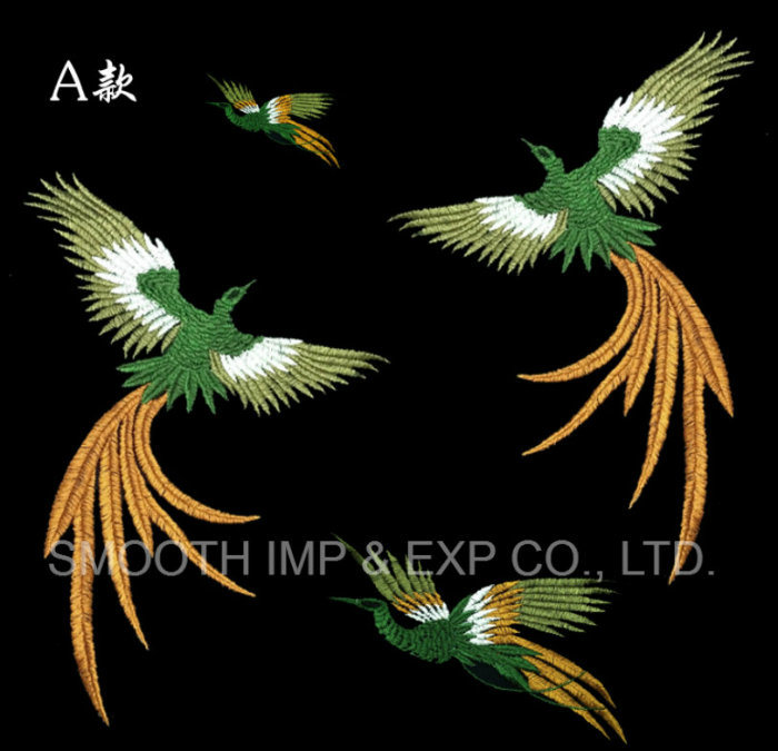 Fashion Handmade Embroidery Phoenix Bird Patch for Cheongsam Clothing Repair