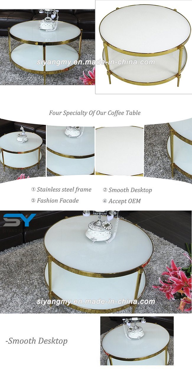 Modern Garden Furniture Glass Round Coffee Table