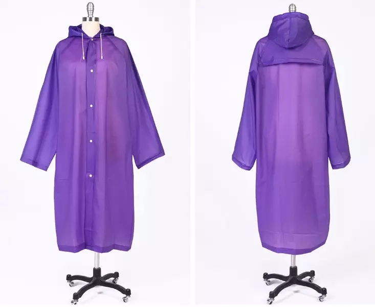 2017 Waterproof Plastic Rain Coat Polyester/PVC/EVA Raincoat