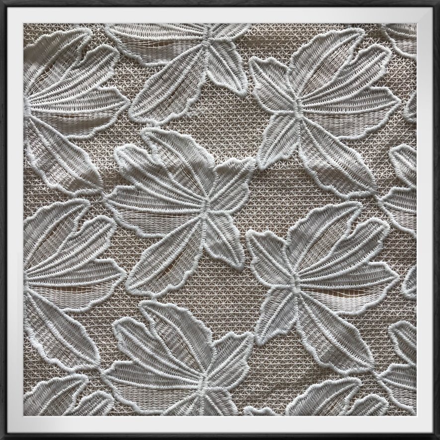 Maple Leaf Mesh Embroidery Lace Fabric