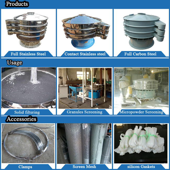 SUS304 Fine Screening Machine Rotary Flour Vibrating Sieve