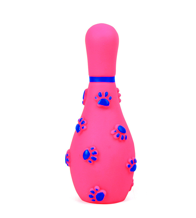 Silicone PVC Sounding Bowling Bottles Pet Dog Toy