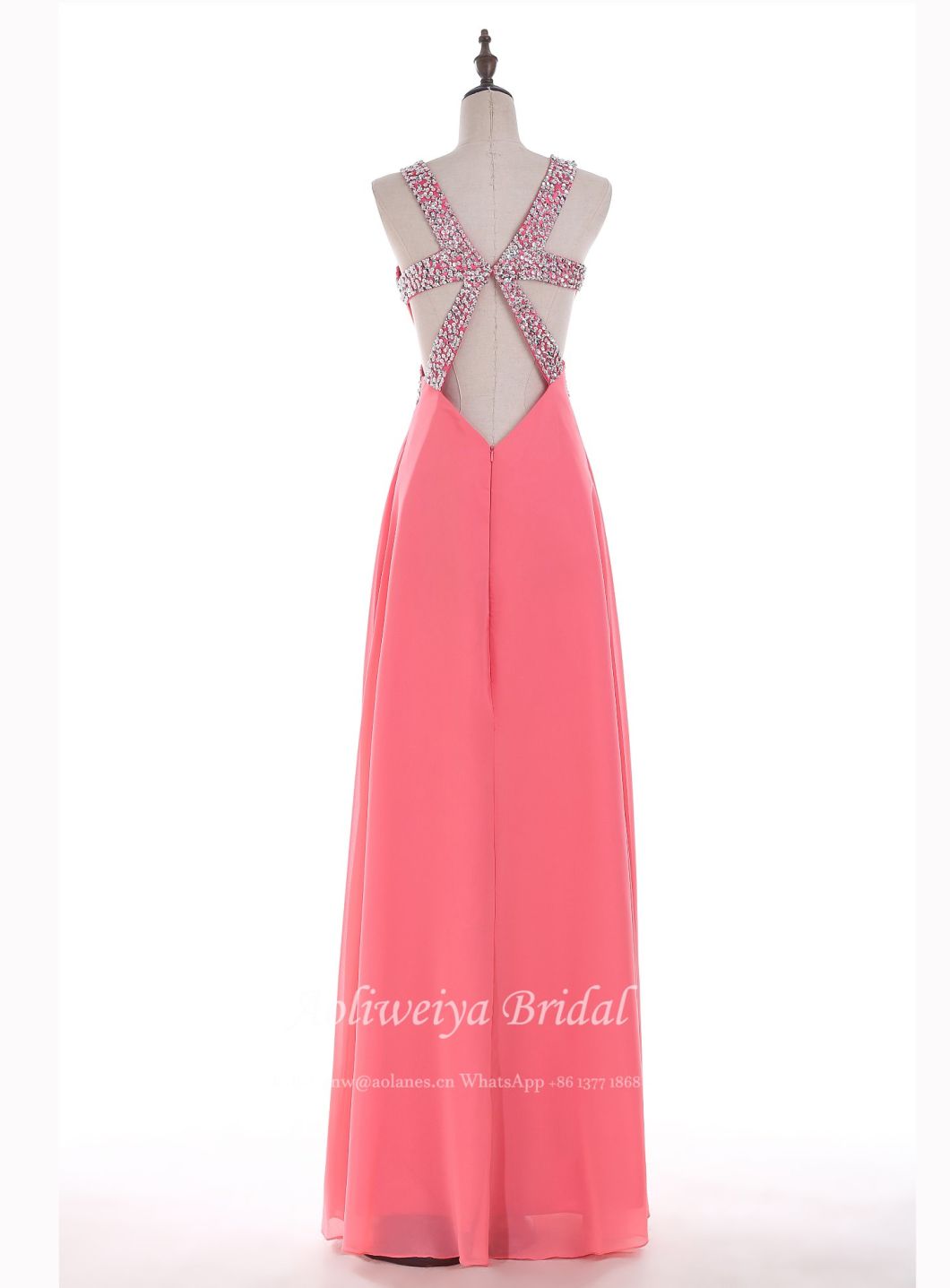 Aoliweiya Beading Straps Wedding Evening Bridesmaid Dress