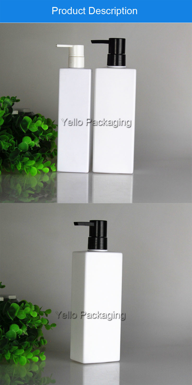 400ml Empty Cosmetic Plastic Body Lotion Bottle with Pump