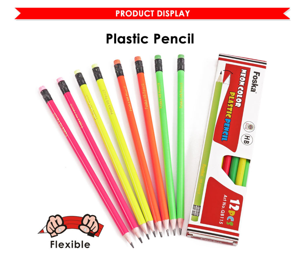 7'' Neon Color Wood-Free Plastic Pencil (QB115)