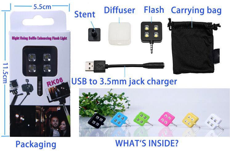 Portable External Sync Rechargeable LED Flash light with Line (OM-RK06)