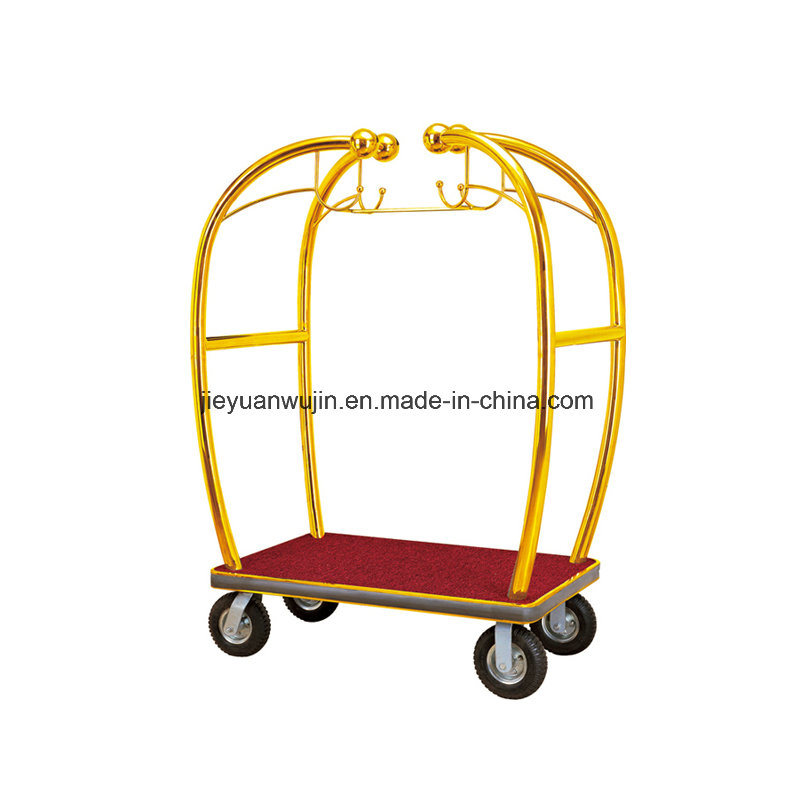 Luggage Motel Suitcase Trolly Hotel Cart Titanium Gold