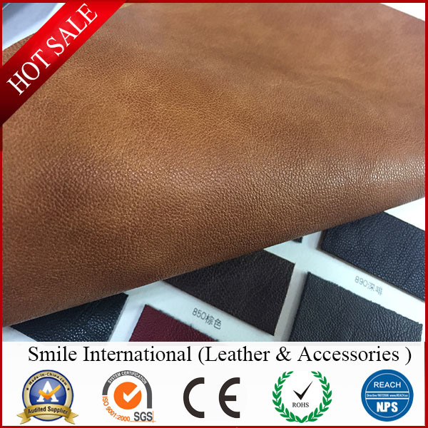 Hot Sell Semi-PU Artificial Leather Can Do for Shoes, Handbag, Sofa