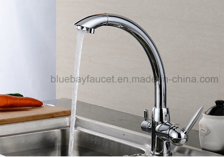 Chrome Brass Pure Water Filter 3-Way Kitchen Mixer