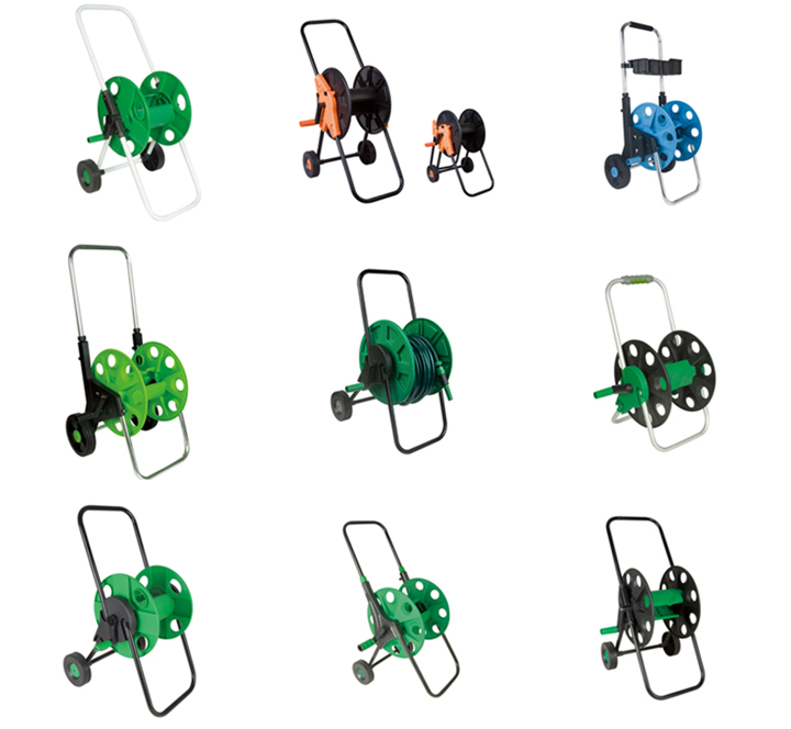 Garden Tool Trolley Set Plastic Hose Reel Cart