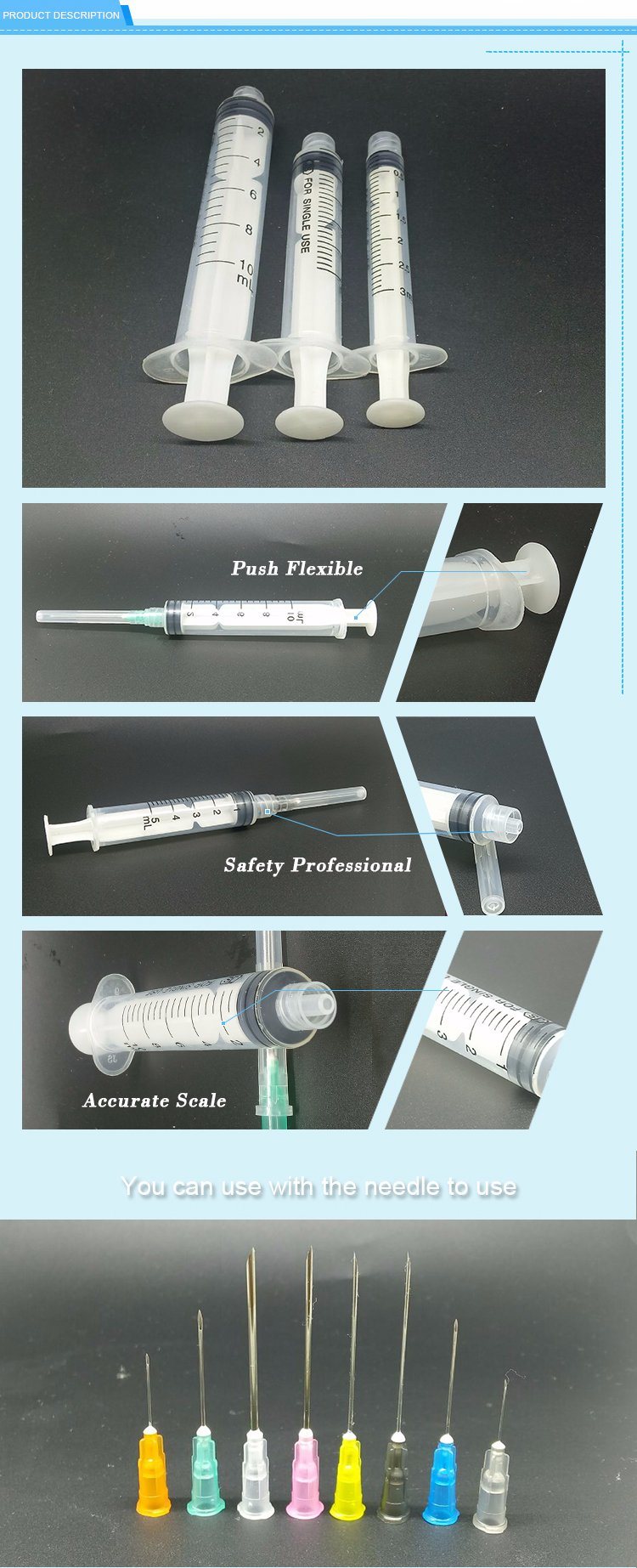 Disposable Plastic Syringe with Needle