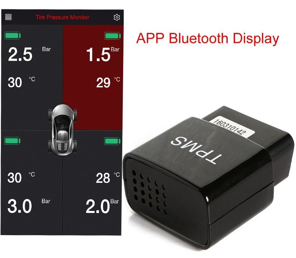 OBD Interface External Sensor TPMS Tire Pressure Monitor Bluetooth Ios