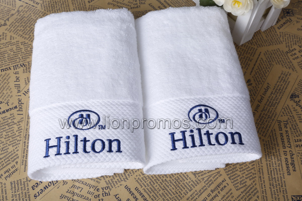 Hotel Logo Embroidery Cotton Terry Hand Satin Towel