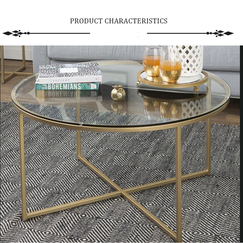 Flexible Smart Modern Design Swivel Bent Glass Metal Coffee Table