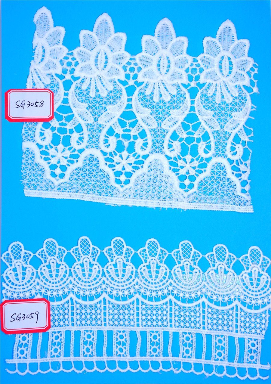 Fashion Water Soluble Embroidered Chemical Lace Trim for Dress