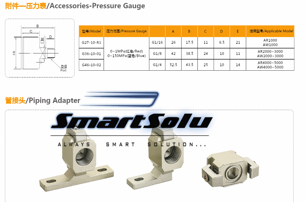 Piping Adapter Pneumatic Accessories