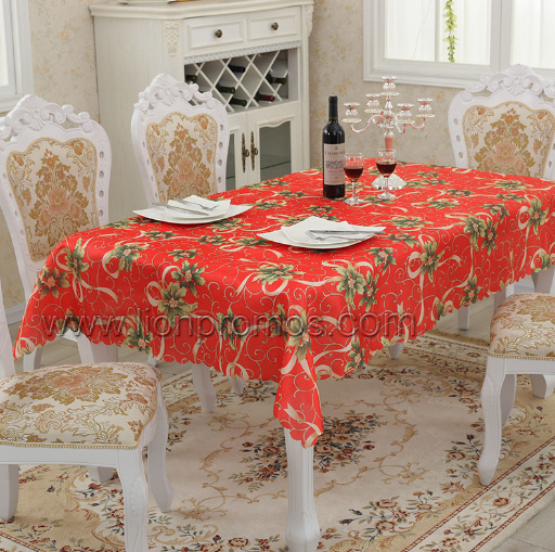 Christmas New Year Theme Printing Decoration Round Table Linen