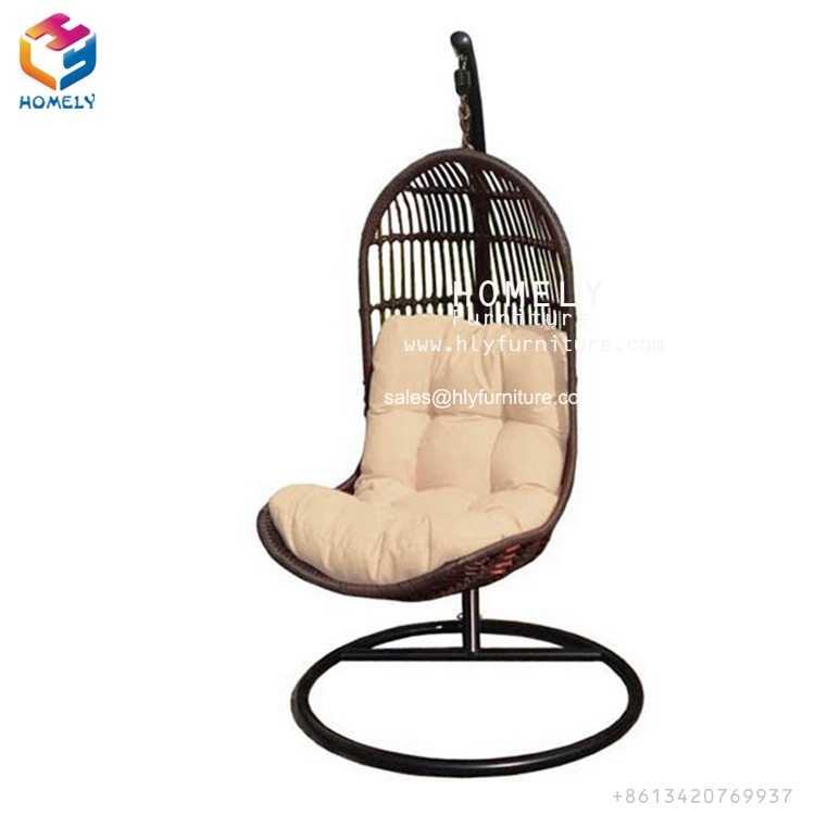 Popular Patio Garden Furniture Rattan Swing Outdoor Chair with Textilene