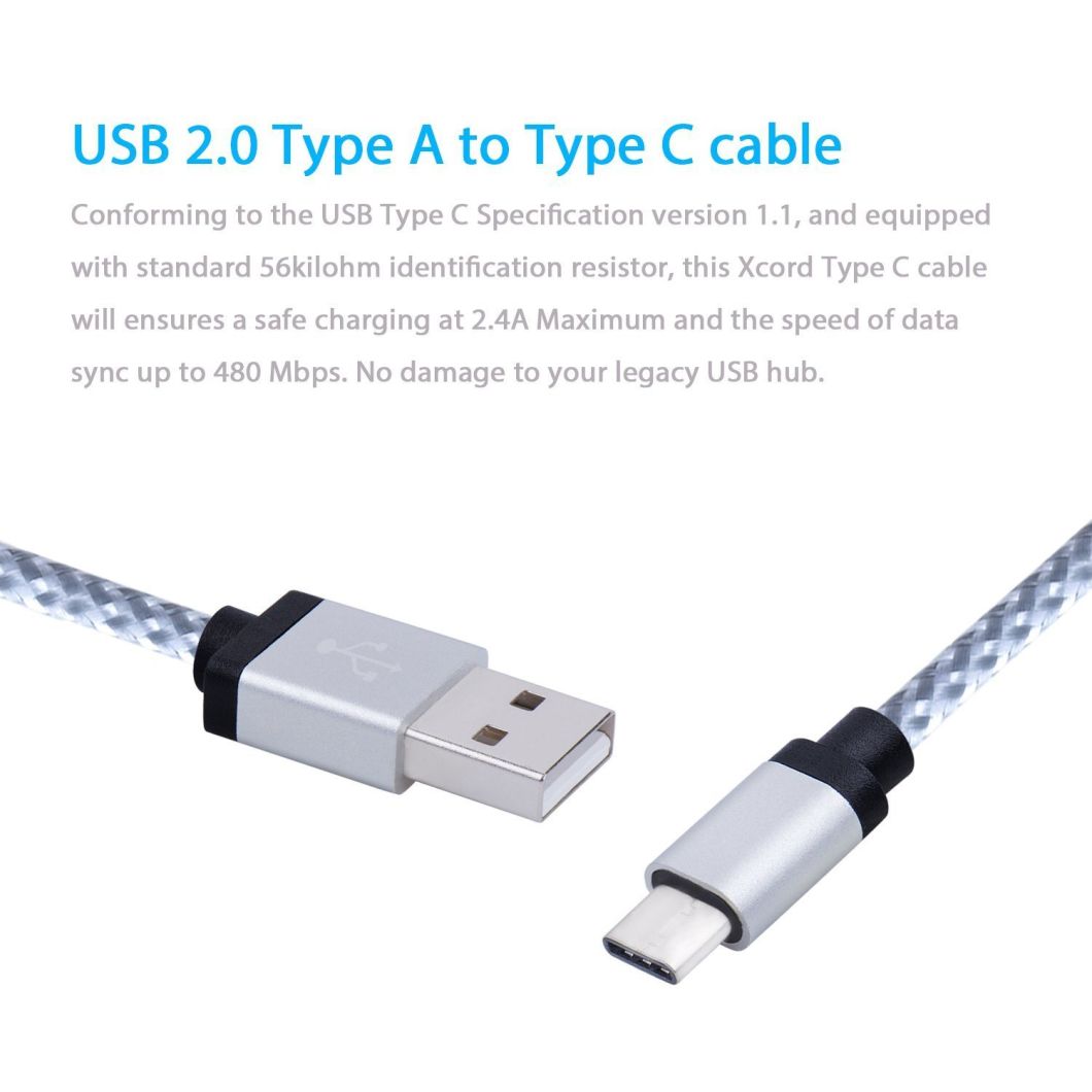 USB 3.1 Extra Long Nylon Braided Type C Cable