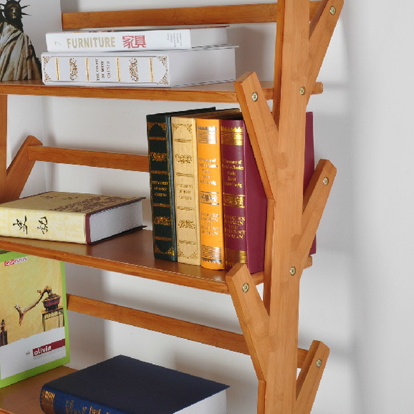 Tree Shape Natural Bamboo Book Shelves for Decor (EB-B4142)