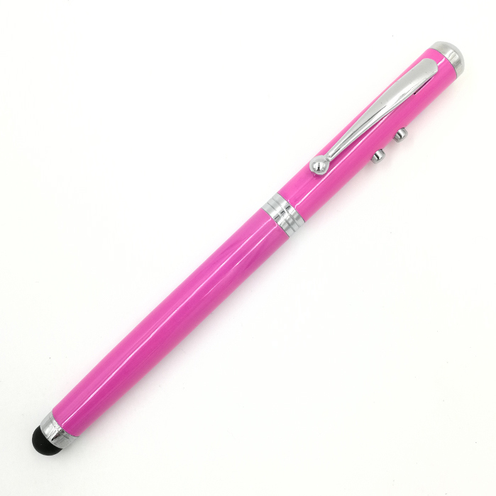 Hot Sale 4 in 1 Metal Laser Pointer Pen LED Torch Touch Screen Stylus Ball Pen 1 Color Logo Free Printing