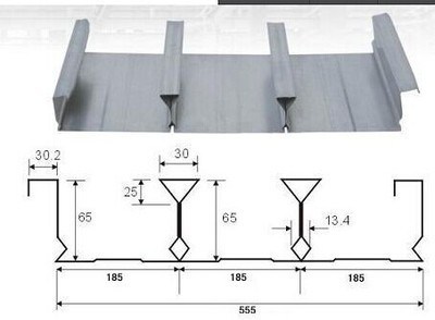 Galvanized and Corrugated Steel Closed Type Floor Decking Sheet